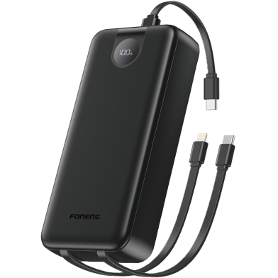 Foneng PX107 20000mAh 22.5W Power Bank with Built-In 3 Cables